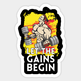 Let the gains begin - Crazy gains - Nothing beats the feeling of power that weightlifting, powerlifting and strength training it gives us! A beautiful vintage design representing body positivity! Sticker